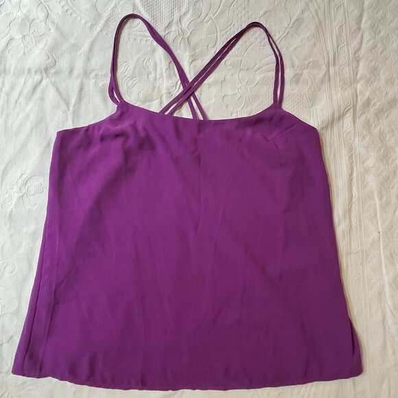 NEW BANANA REPUBLIC Womens 12 Purple Plum Fully Lined CAMISOLE ,Spaghetti Straps - Picture 1 of 7